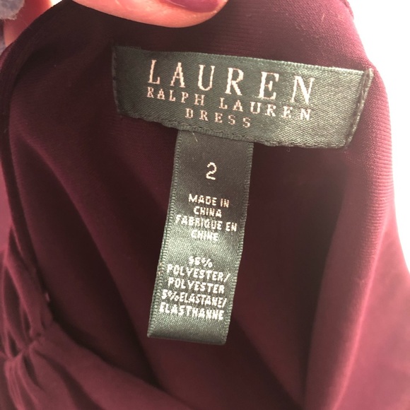 Ralph Lauren plum purple ruched side sleeveless dress 2 - Picture 5 of 9